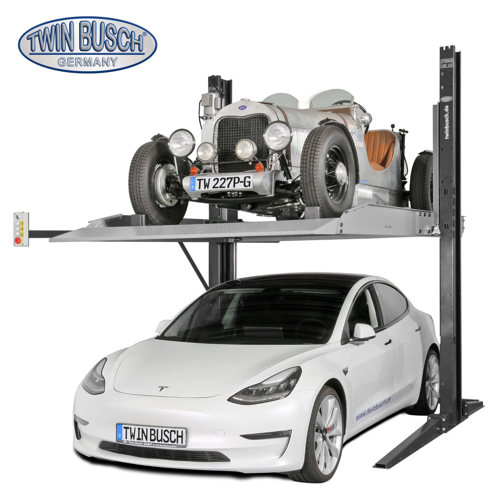 TW227P-230-G: Pont 2 colonne Parking 2,7 T - electromagnétique - GREY-Line – Image 9