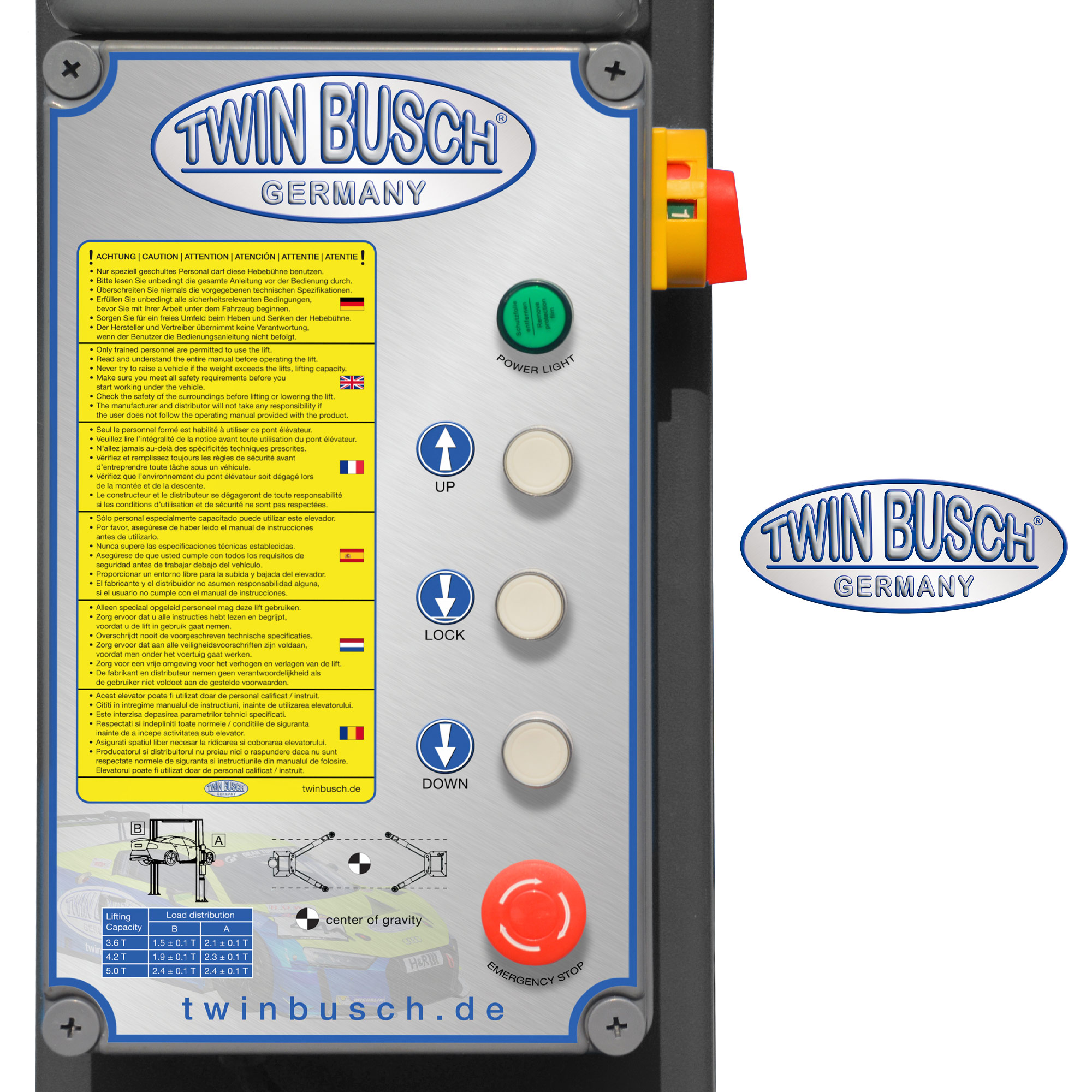 TW236PEB3.9-400-G: Pont 2 colonnes Profi-Line sans embase 3.6 t - GREY-Line – Image 3