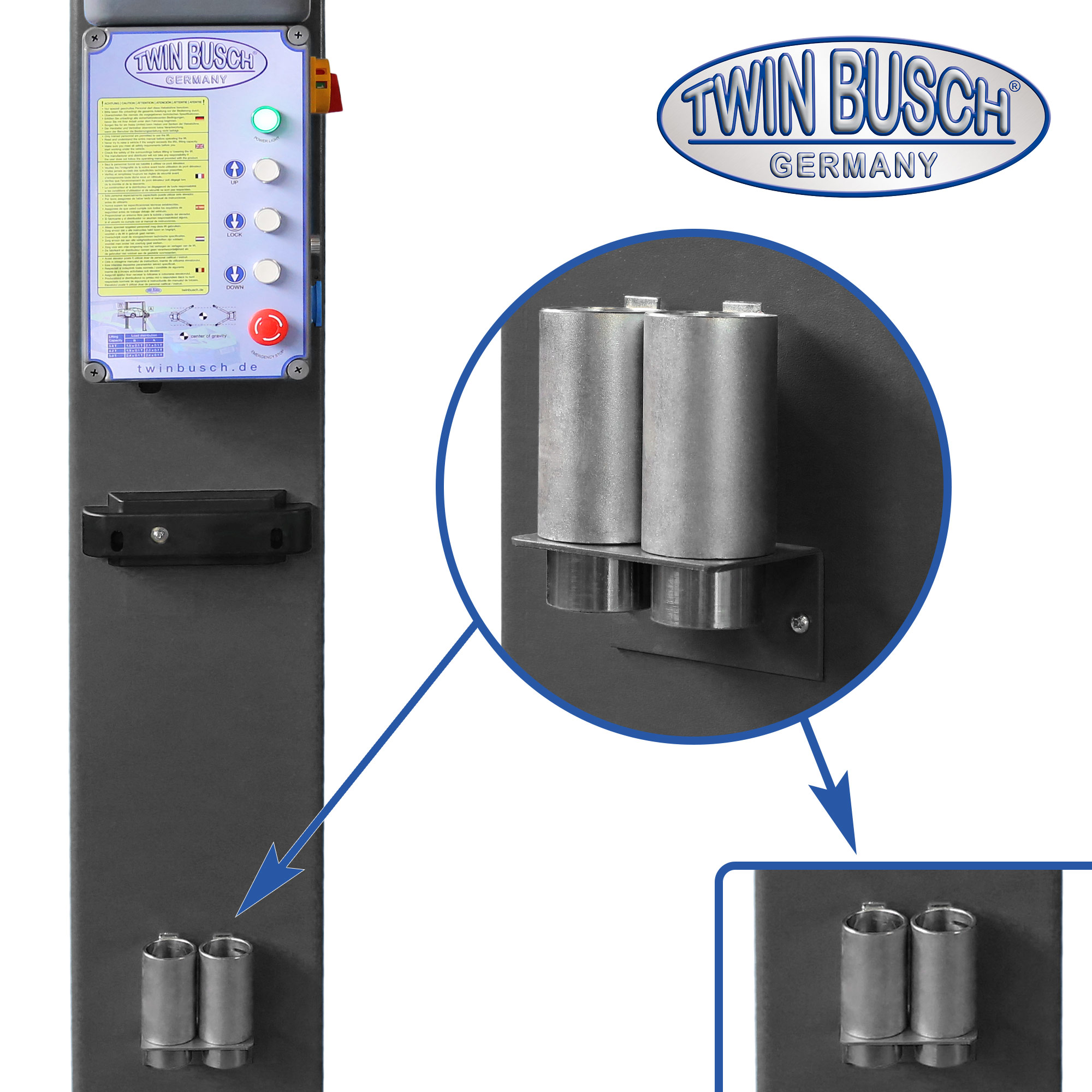 TW242PEB4.3-400-G: Pont 2 colonnes Profi-Line | sans embase - GREY-Line – Image 4