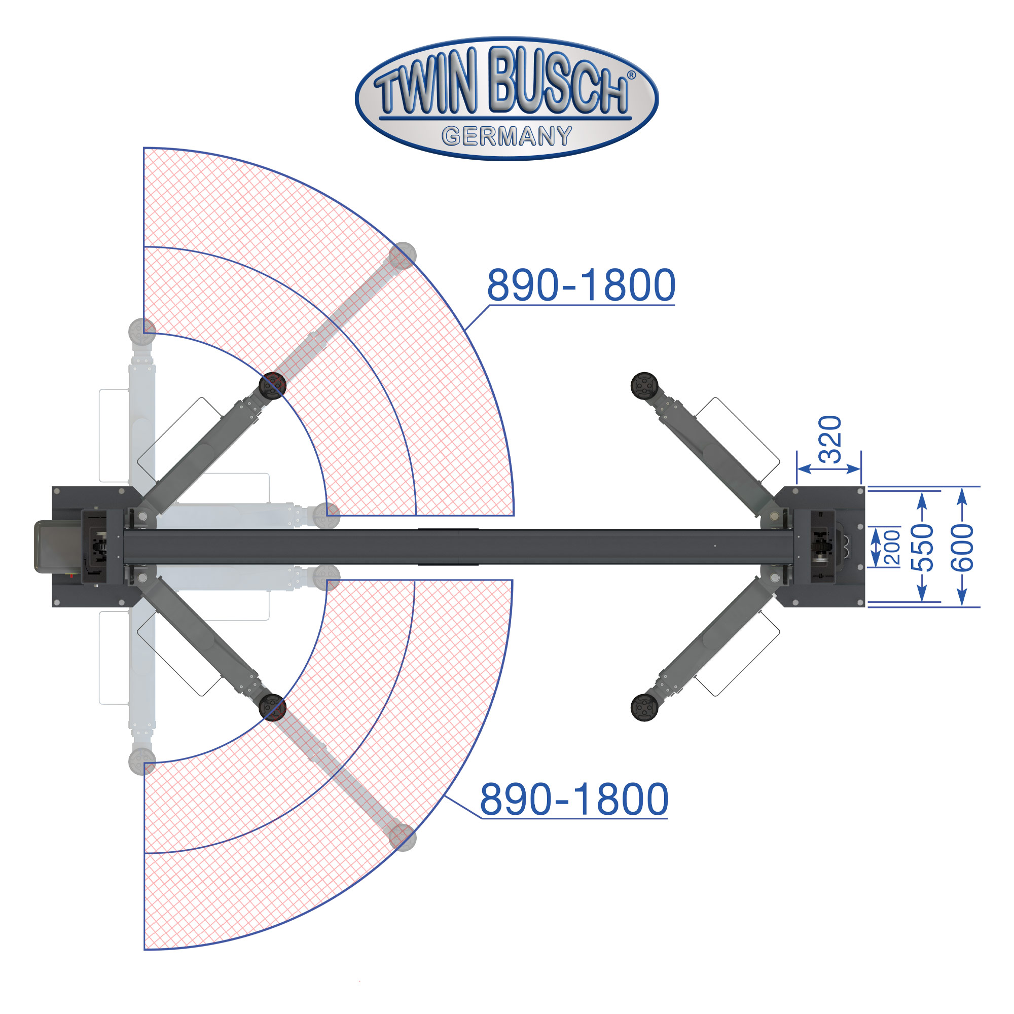 TW250B4.5-400: Pont 2 colonnes Heavy-Line | sans embase 5.0 T – Image 11
