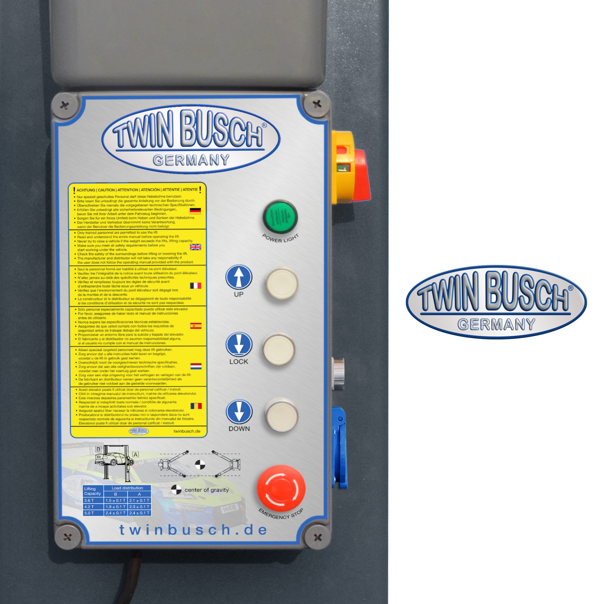 TW250B4.5-400: Pont 2 colonnes Heavy-Line | sans embase 5.0 T – Image 3