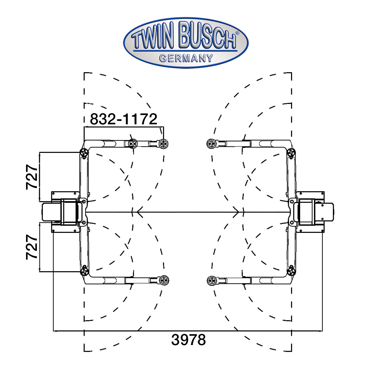 TW250W-400-G: Pont 2 colonnes Heavy-Line | sans embase 5.0 T - GREY-Line – Image 19