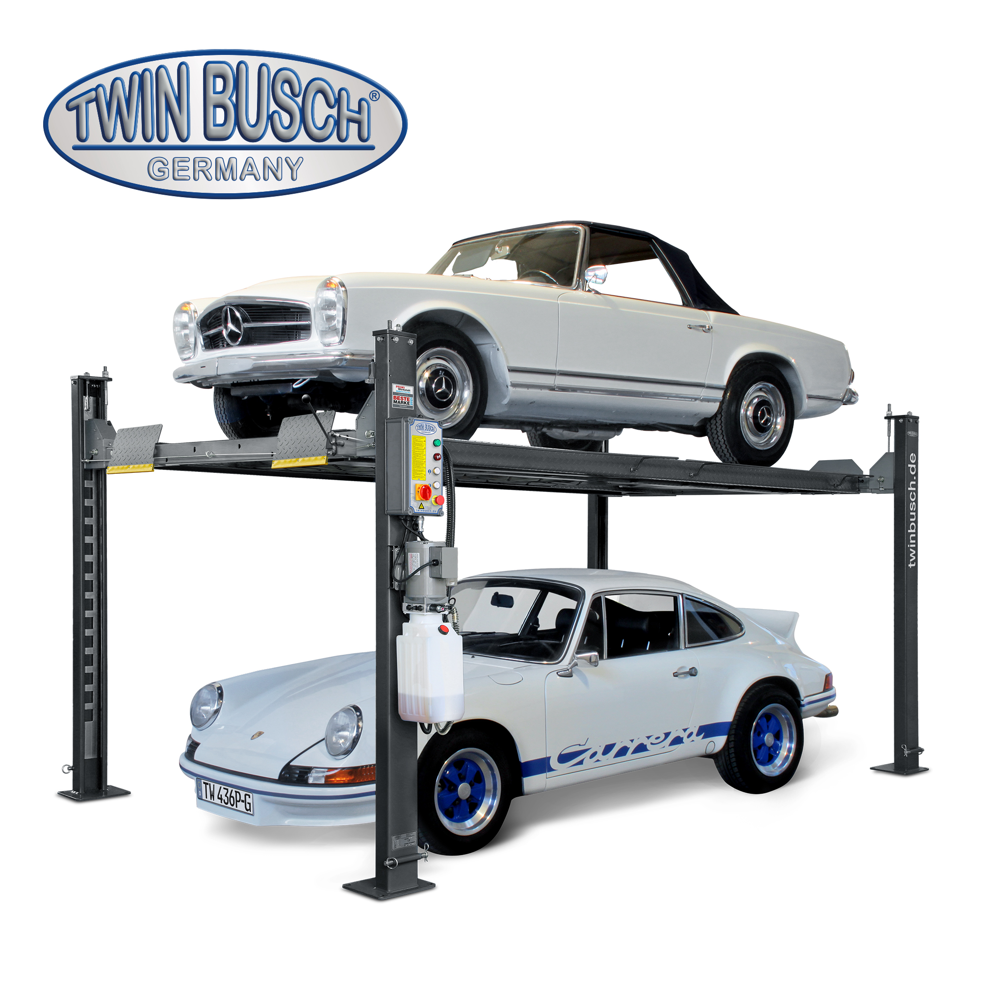 TW436P-230-G: Pont parking 4 colonnes 3,6 T - GREY-Line