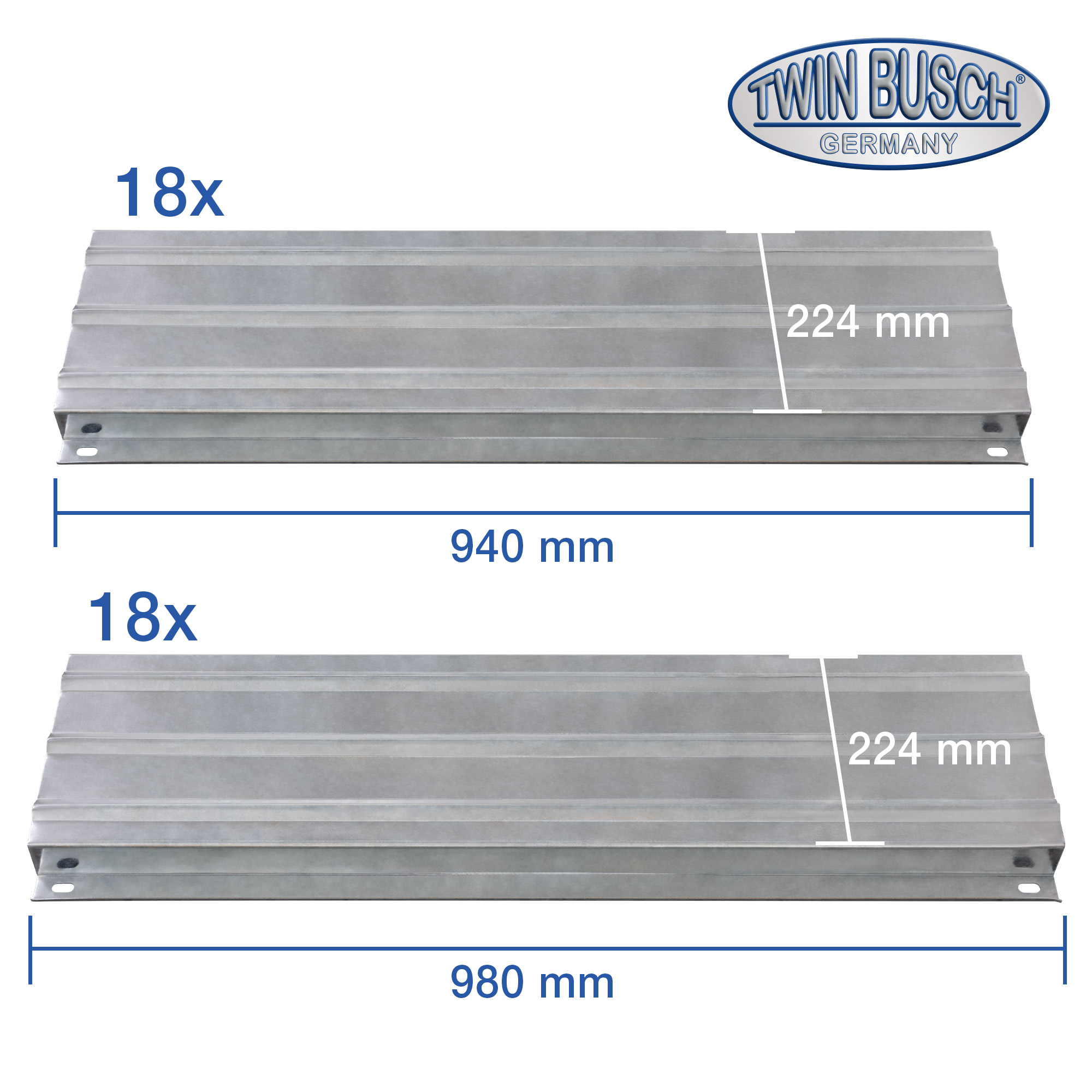 TW445P-H3-EB: Plaques d‘obturation pour TW445P-H3-G (contenu : 18 pièces de 940 mm + 18 pièces de 980 mm)