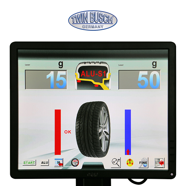 Équilibreuse de roues Twin Busch TWF-95 – Professionnelle automatique – Écran LCD – Image 2