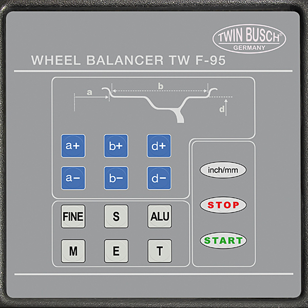 Équilibreuse de roues Twin Busch TWF-95 – Professionnelle automatique – Écran LCD – Image 3