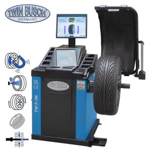 Équilibreuse de roues Twin Busch TWF-96 – Professionnelle automatique – Écran couleur – Serrage pneumatique