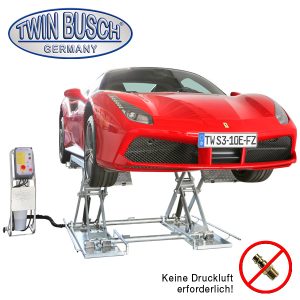 Pont élévateur à ciseaux Twin Busch TWS3-10E-FZ – 3 T – Hauteur de levage 1 m – Entièrement galvanisé