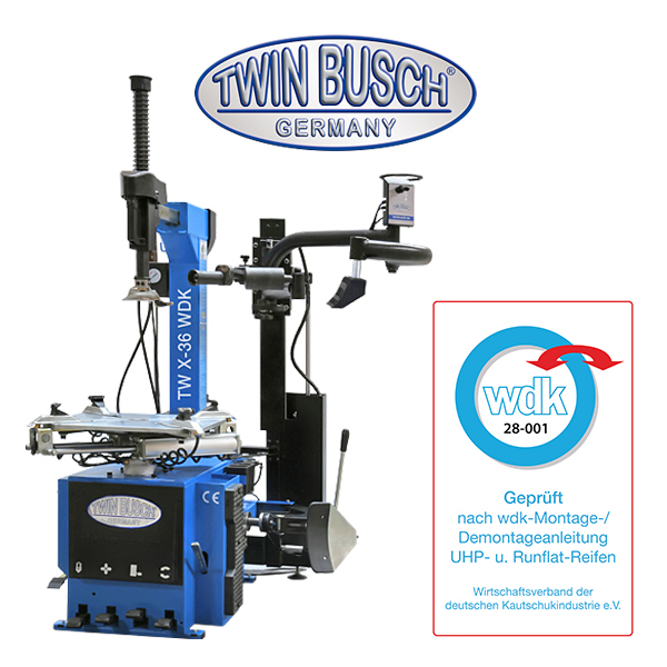 Démonte-pneus Twin Busch TWX-36WDK – Certifié WDK – Pneus Runflat & UHP