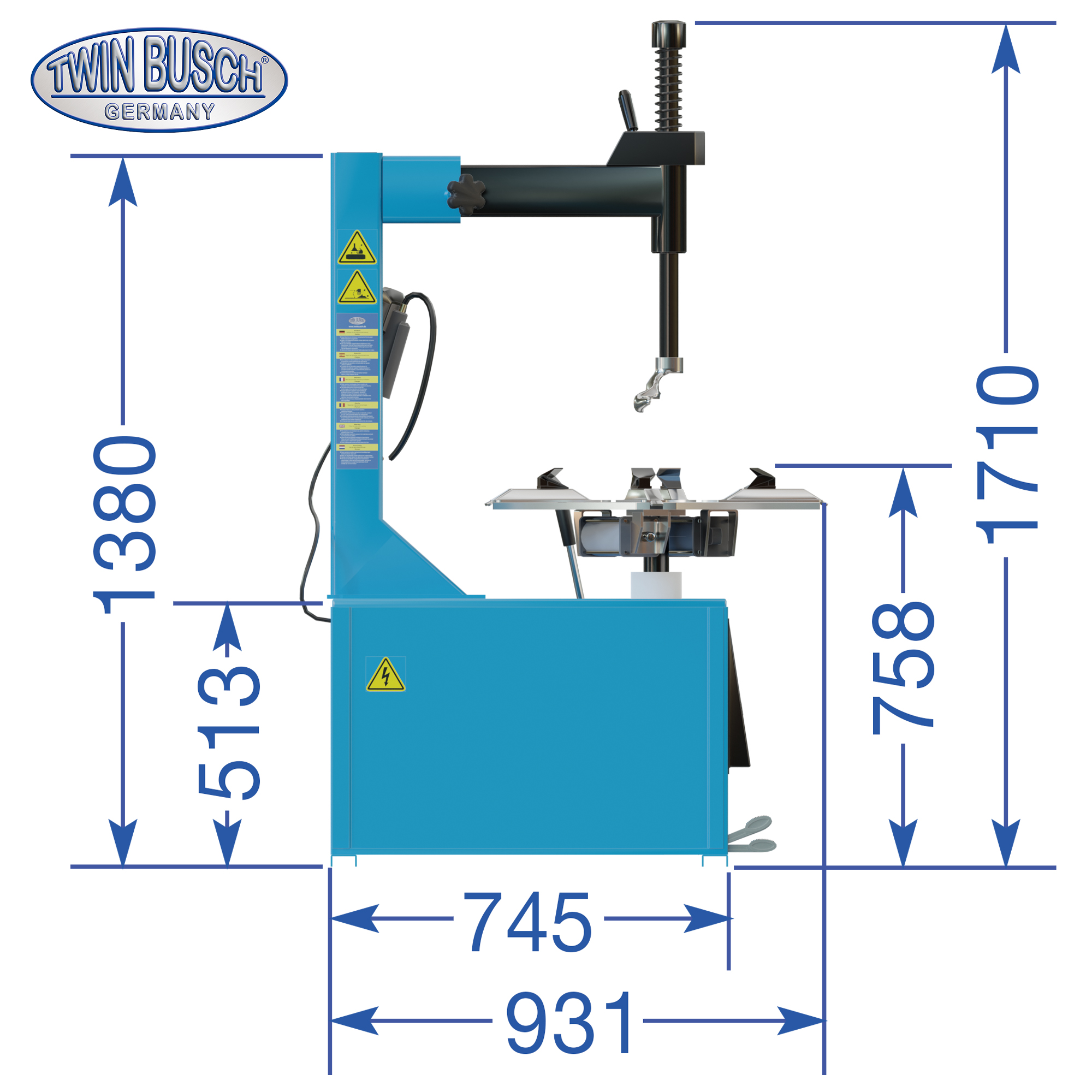 Démonte-pneus Twin Busch TWX-610 – BASIC-Line – Semi-automatique – Image 11