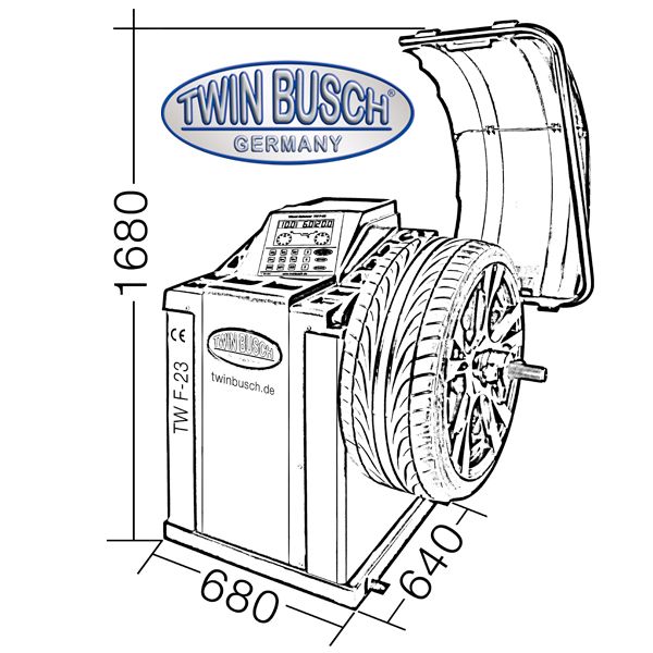 Pack Atelier Twin Busch TWX-98 + TWF-23 – Démonte-pneus Runflat + Équilibreuse automatique – Image 17