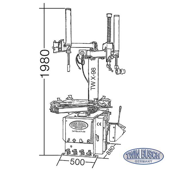 Pack Atelier Twin Busch TWX-98 + TWF-23 – Démonte-pneus Runflat + Équilibreuse automatique – Image 9